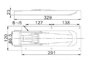 Zamknięcie burtowe wpuszczane typ pesca