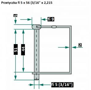 PRZETYCZKA ZATRZASKOWA ⌀5X56MM